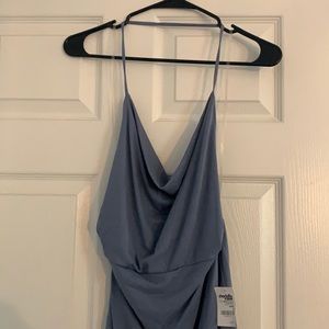 Backless cowl neck dress